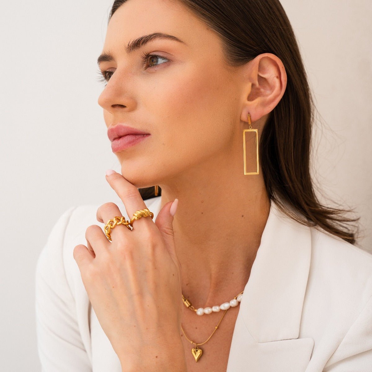 Collar Corazón de Amor y Vida, chapado en oro de 18 quilates