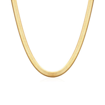 Collar de malla de serpiente bañado en oro de 18 quilates