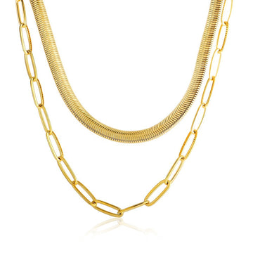 Conjunto de collar Antonela bañado en oro de 18 quilates