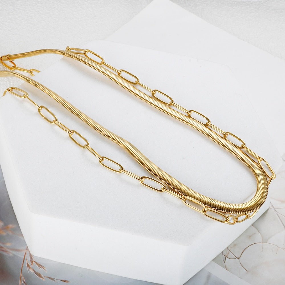 Conjunto de collar Antonela bañado en oro de 18 quilates