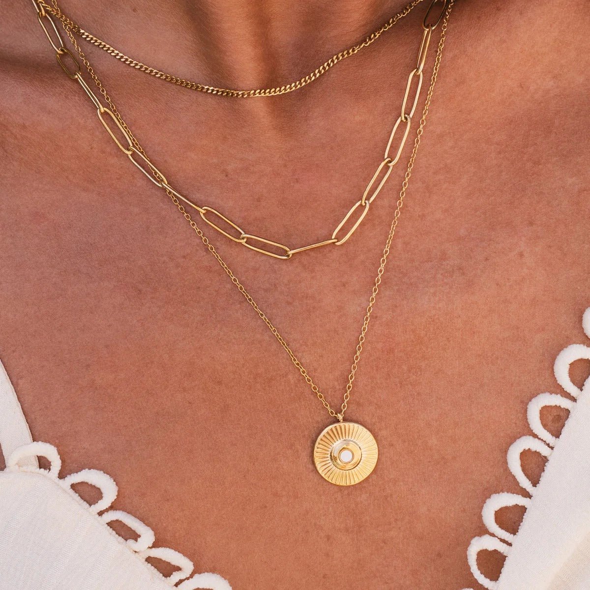 Conjunto de collar Cleopatra, chapado en oro de 18 quilates