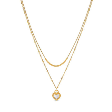 Collares de corazón de mármol bañados en oro de 18 quilates.