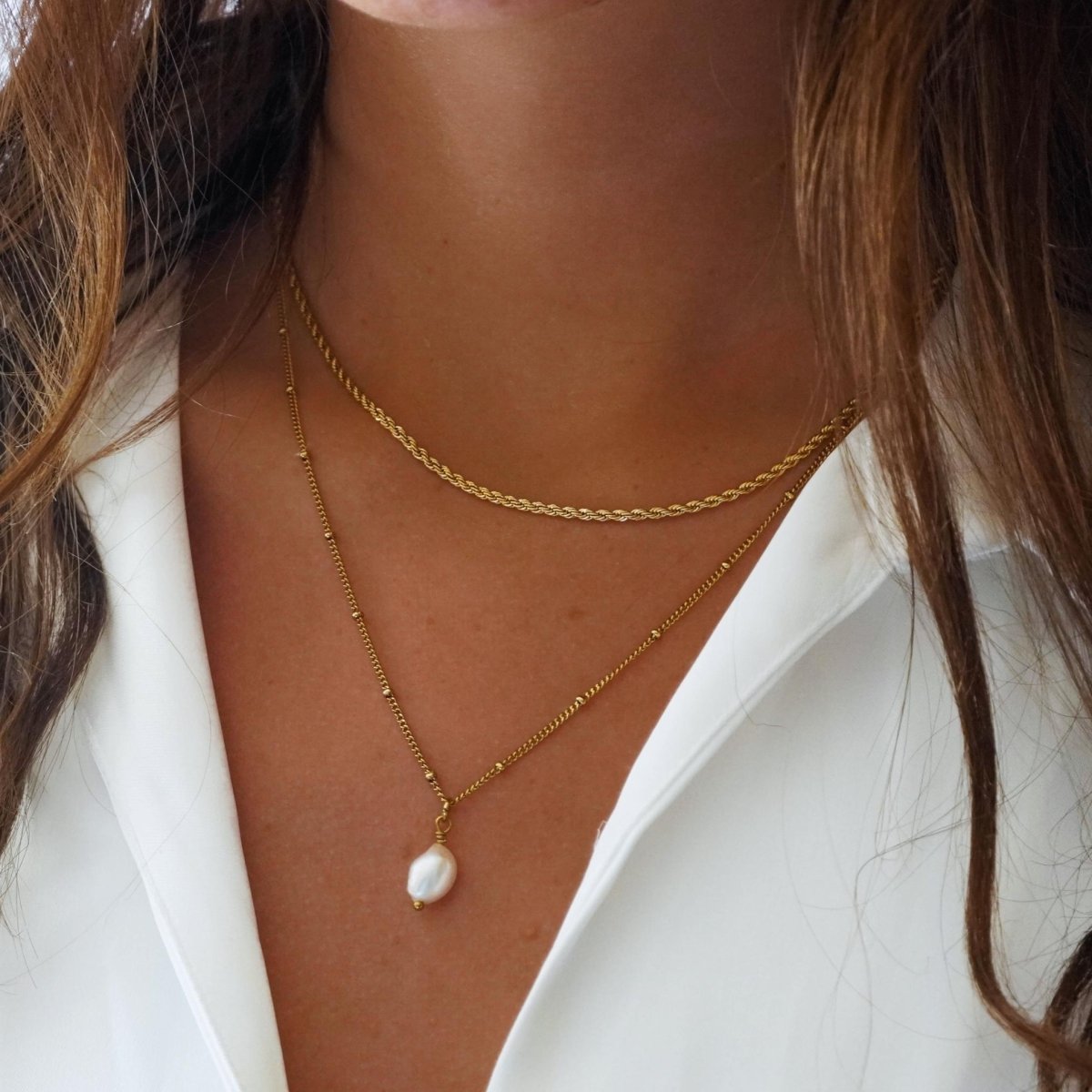 Collar doble Mix Everyday bañado en oro de 18 k